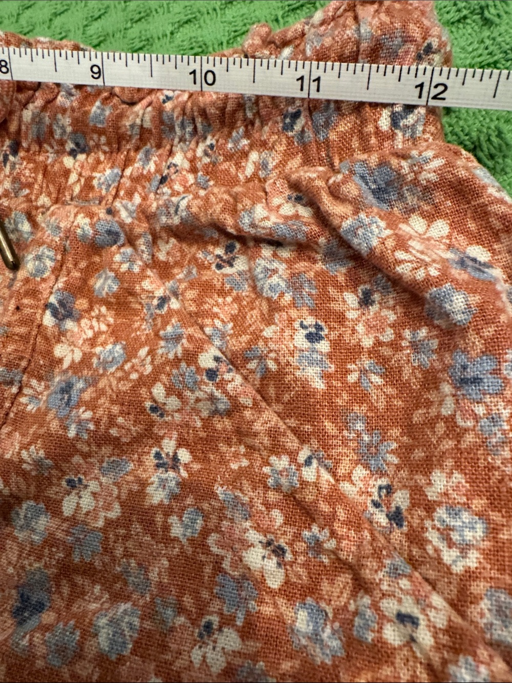 Rewind Rust Floral Drawstring Shorts - Picture 6 of 7